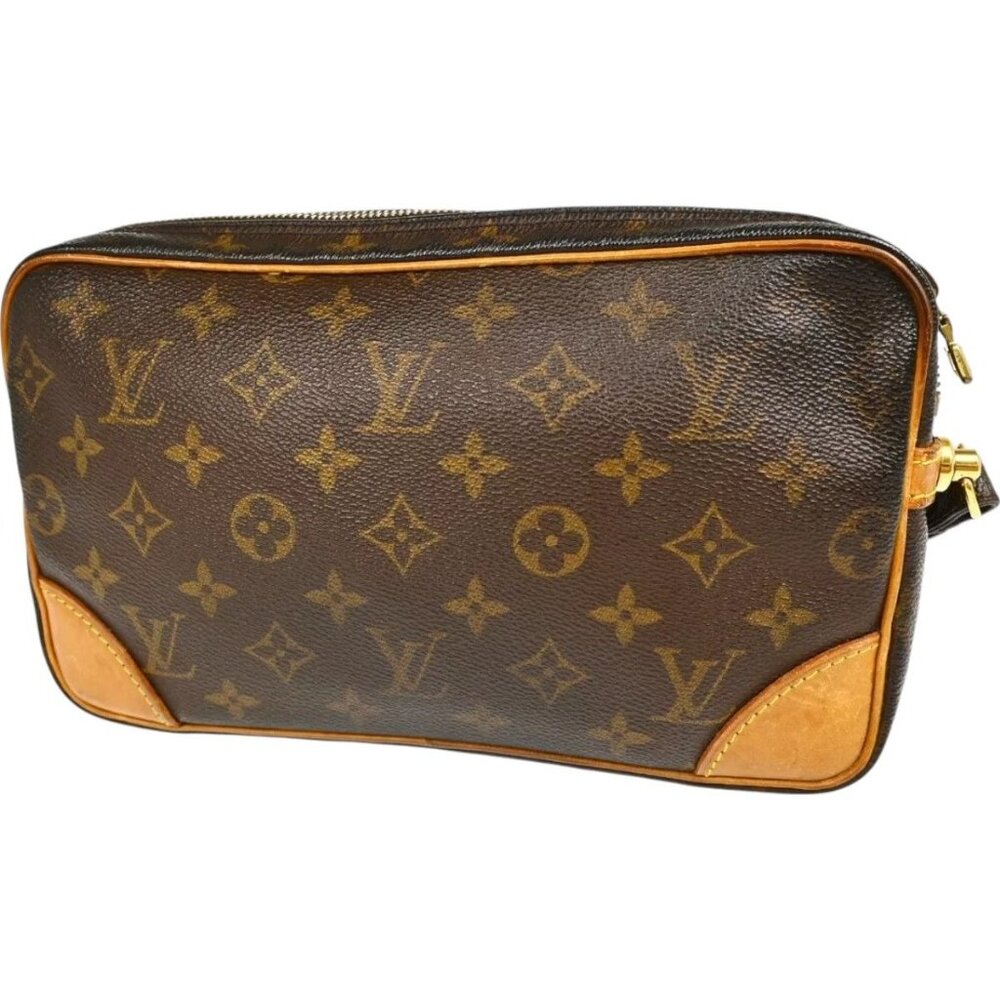 410281BT (L4) Louis Vuitton Clutch Bag Dragonne GM Brown Monogram - Picture 2 of 11